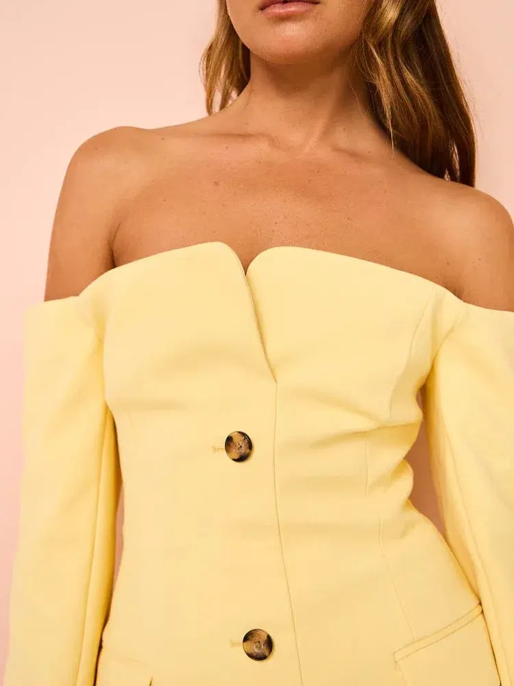 Sir the Label Sandrine Tailored Mini Dress in Limone Size 1 / AU 8 photo 8