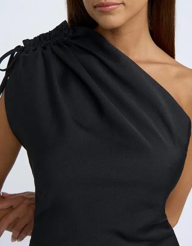 By Johnny One Shoulder Jasmine Maxi Dress Black Size 8 photo 4