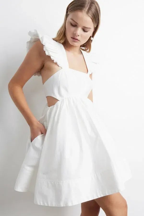 Aje Midsummer Mini Dress White Size 8 photo 4