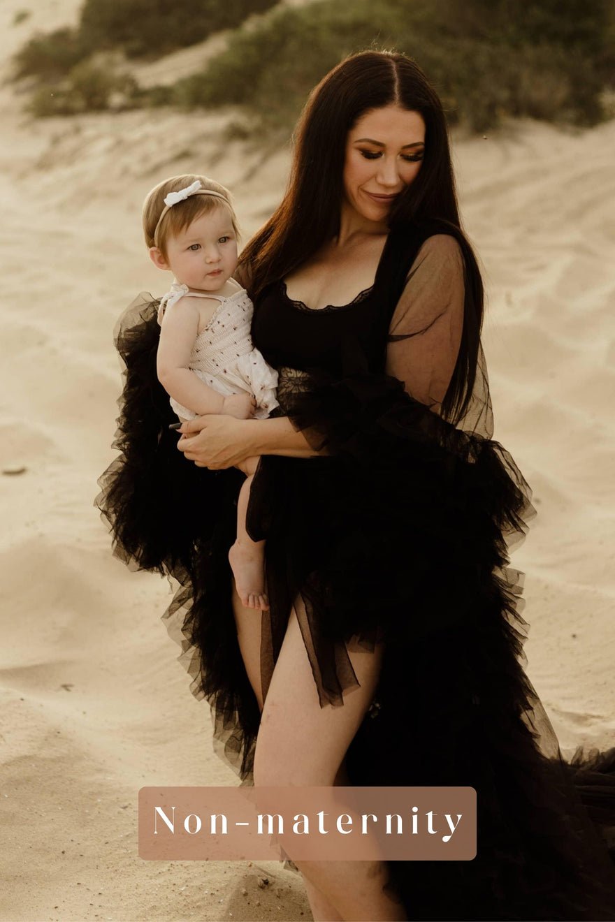 Mama Rentals Gigi Tulle Robe - Black photo 4