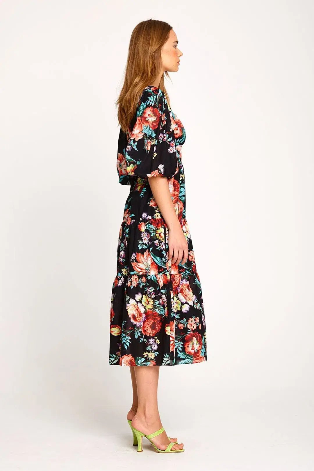 Alice McCall Baby Dee Midi Dress  Black Print Size 12 photo 3