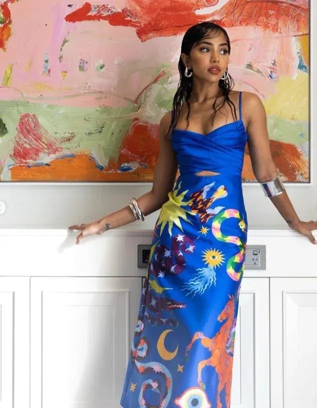 Alemais Guardian Midi Dress in Azure Size 8 photo 4