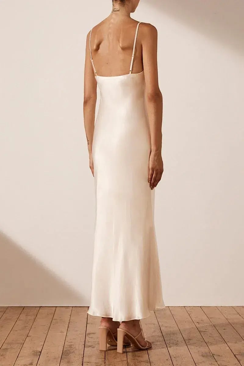 Shona Joy La Lune Bias Slip Dress Cream Size 6 photo 3
