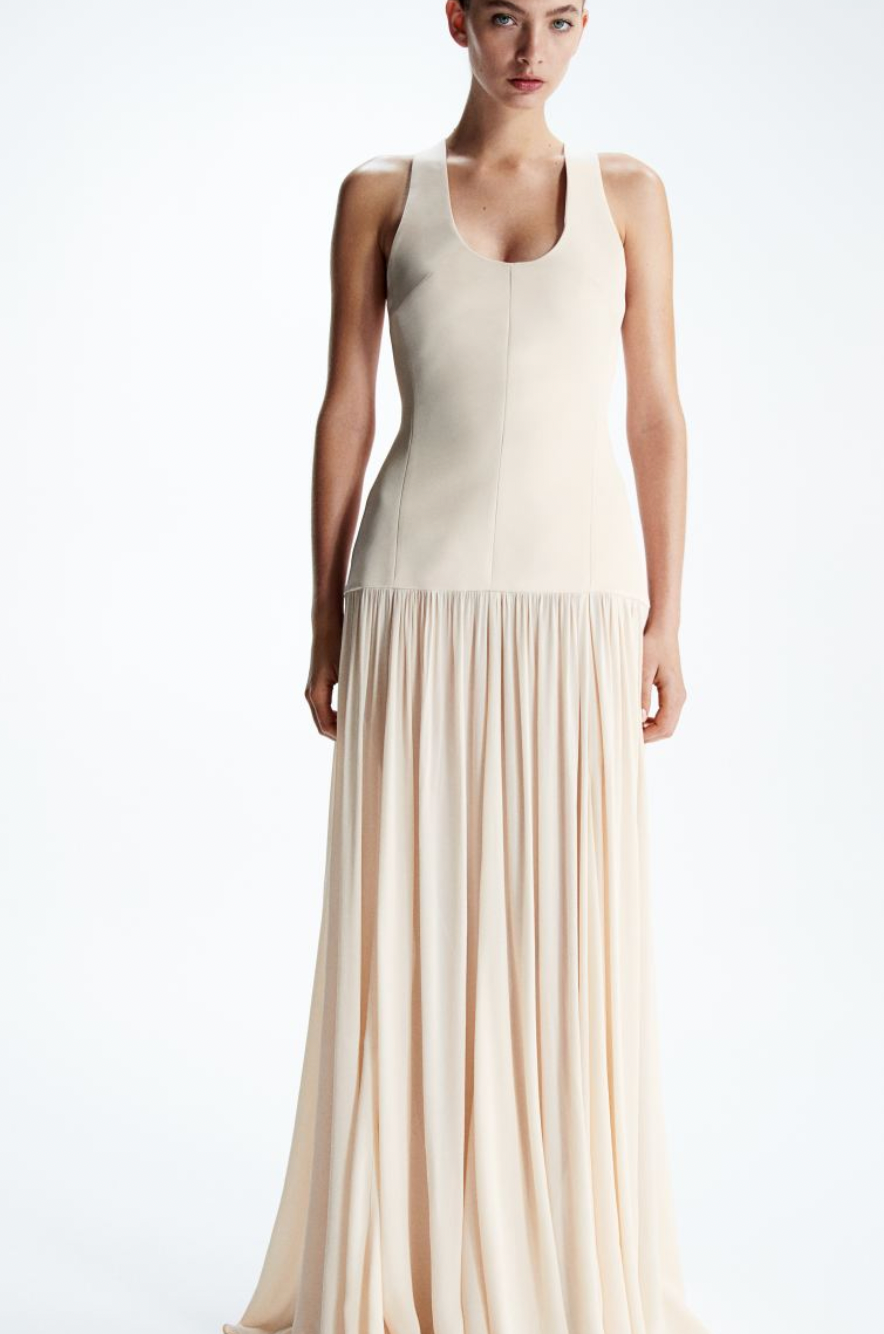 SHEER SKIRT MAXI DRESS NUDE photo 4