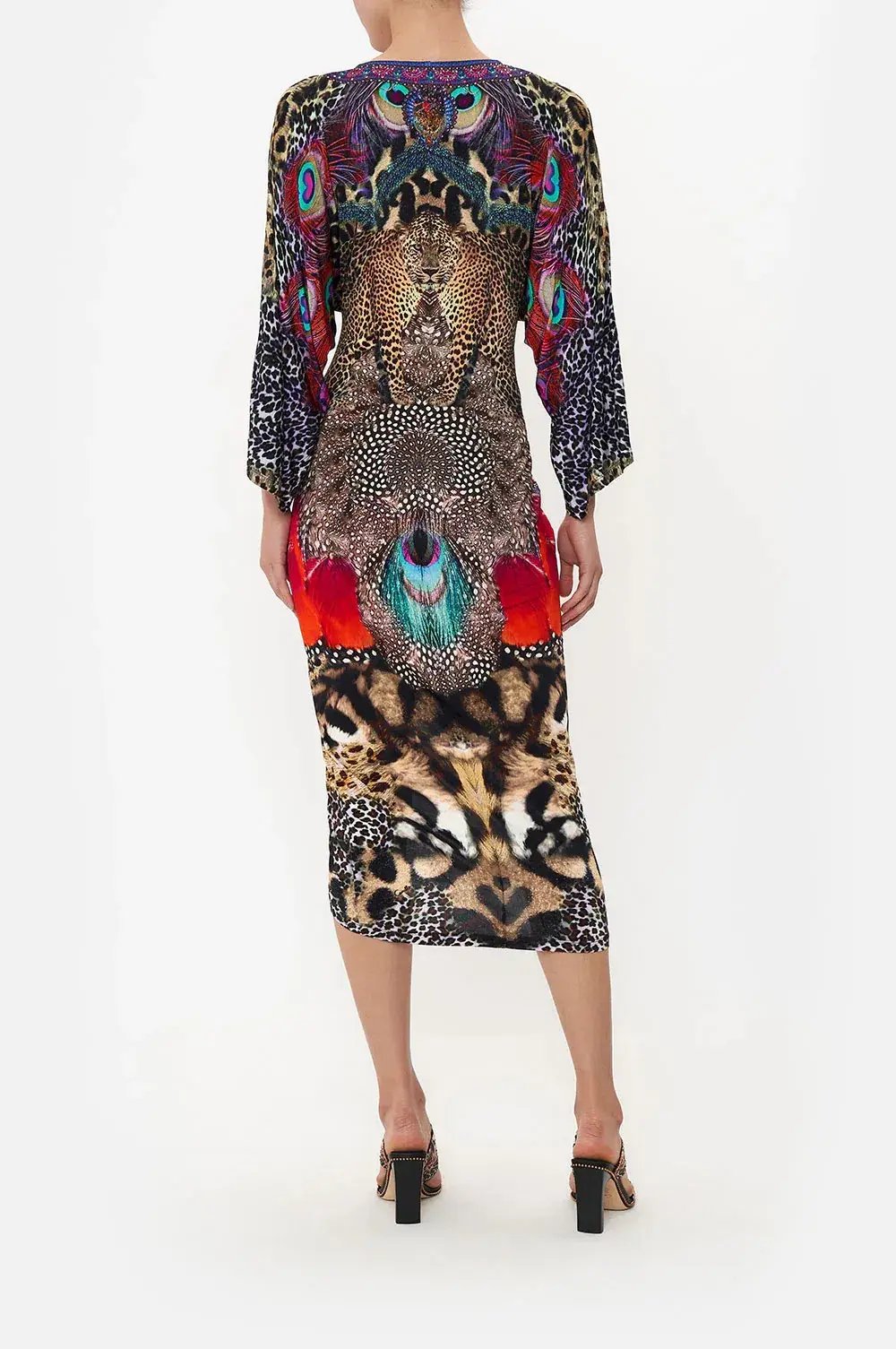 Camilla Xanadu Rising Long Split Front Twist Midi Dress Print Size XXXL / AU 20 photo 2