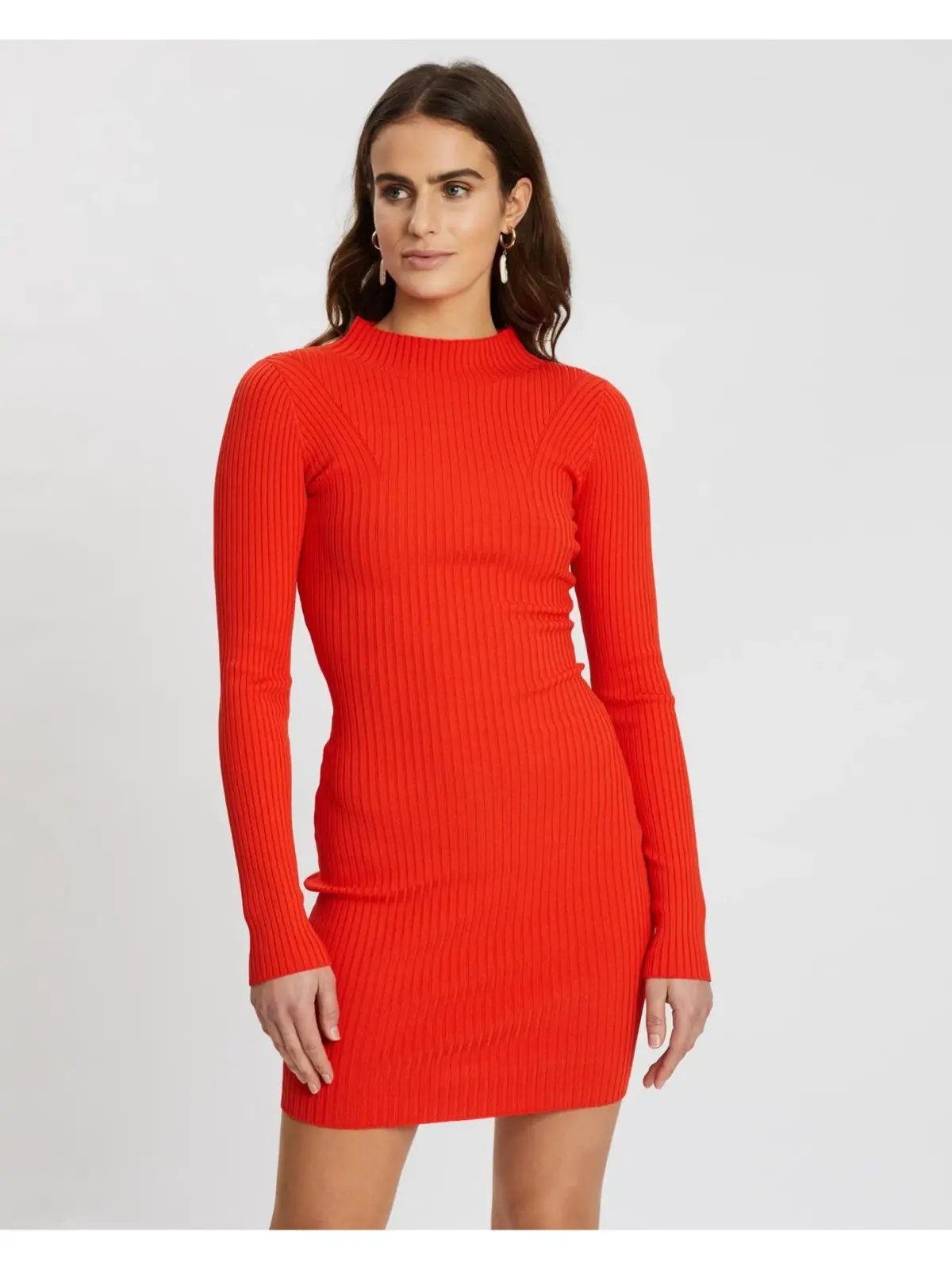Bec & Bridge Chichi Knit Mini Dress Red Size AU 6 photo 3