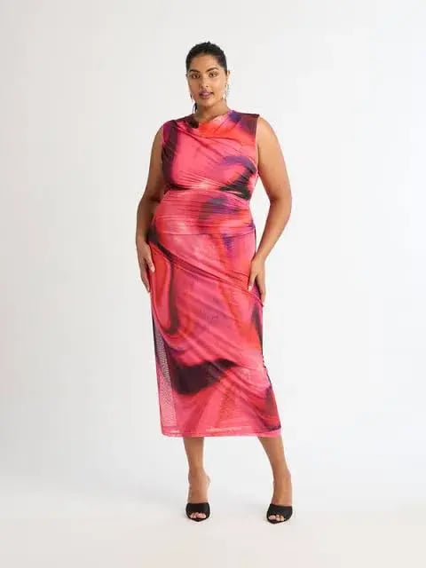 Sheike Tornado Mesh Midi Dress Multi Size 16 photo 2