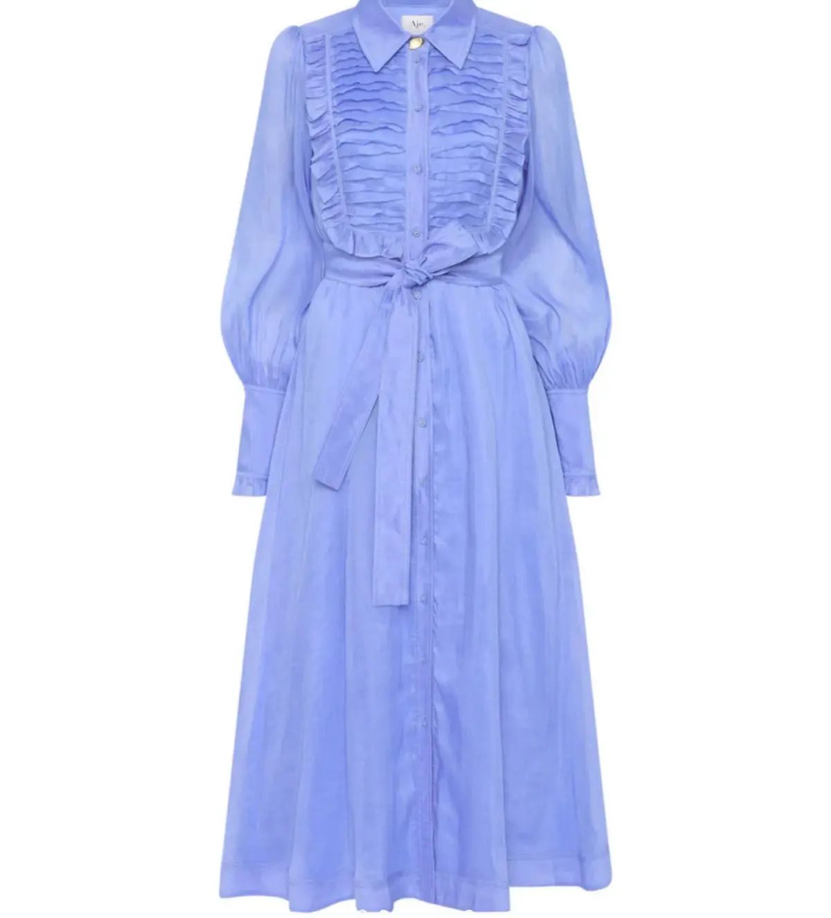 Aje Iris Pleated Bib Midi Dress in Mist Blue Size M / AU 10 photo 4
