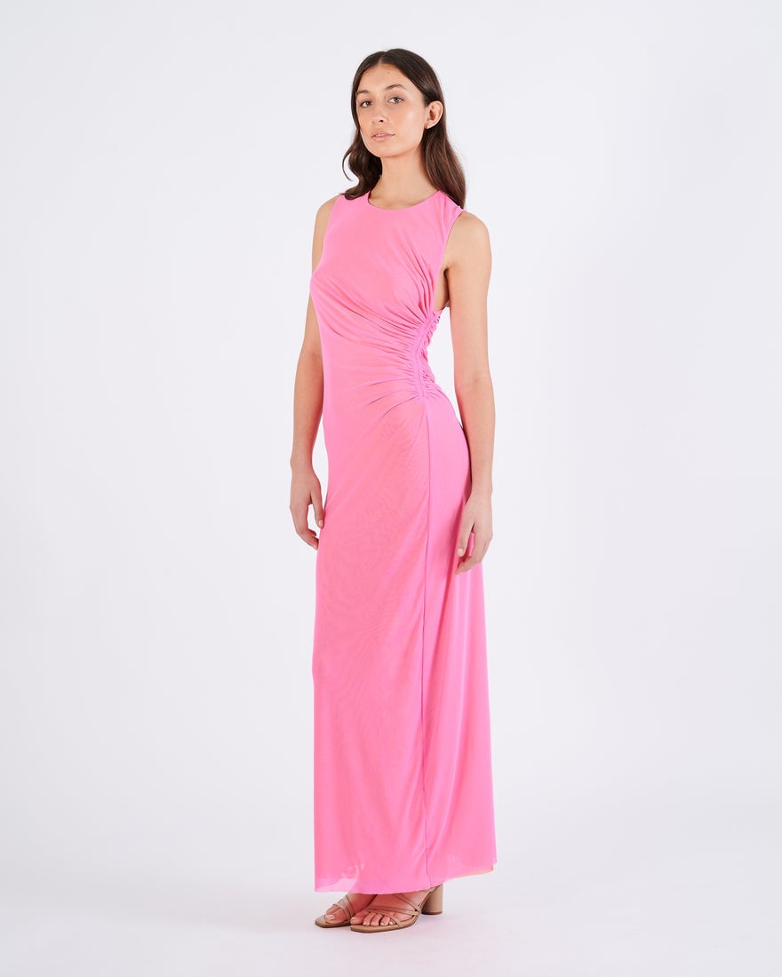 Scanlan Theodore Italian Mesh Gathered Dress - Pink photo 3