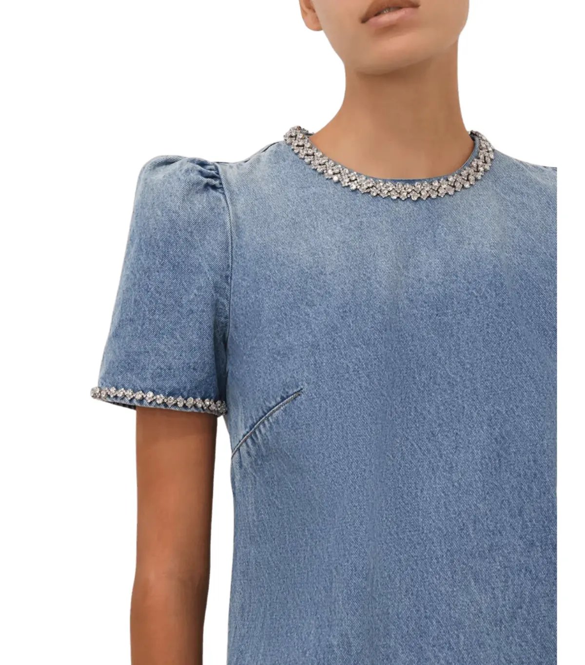 Zimmermann Crush Embellished Denim Mini Dress Blue Size 0 / AU 8 photo 3