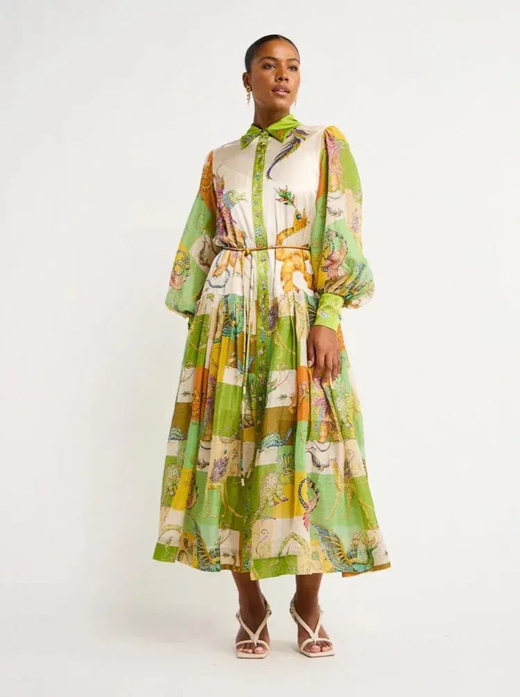 Alemais Jerome Silk Shirtdress Multi Size AU 10 photo 2