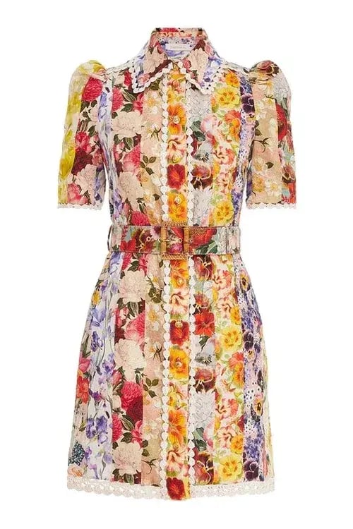Zimmermann Wonderland Floral Shirt Mini Dress Floral Size 2 / AU 12 photo 4