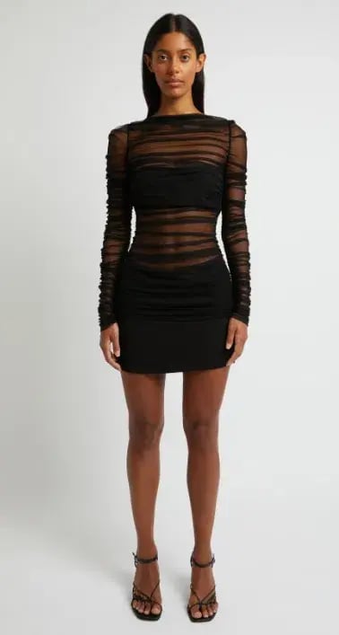 Christopher Esber Semblance Tulle Overlay Mini Dress Black Size 10 photo 4