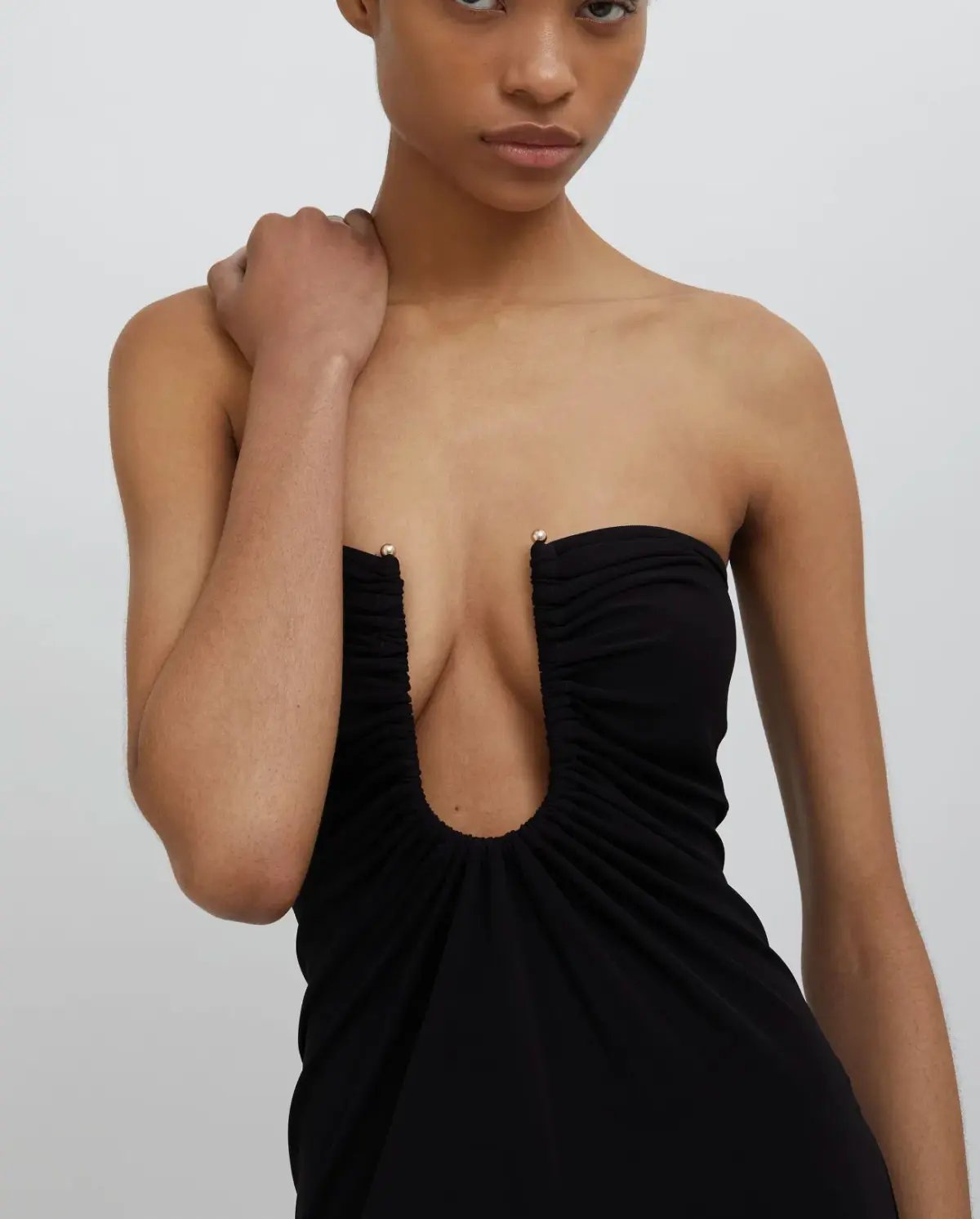 Christopher Esber Arced Palm Strapless Dress Black Size 8 photo 2