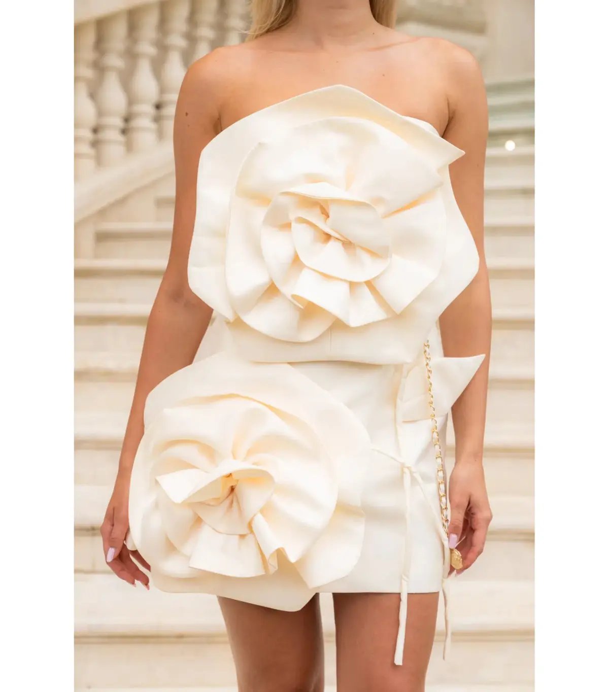 Sierra Darien Voluminous Flower Design Dress Silver Size AU 8 photo 6