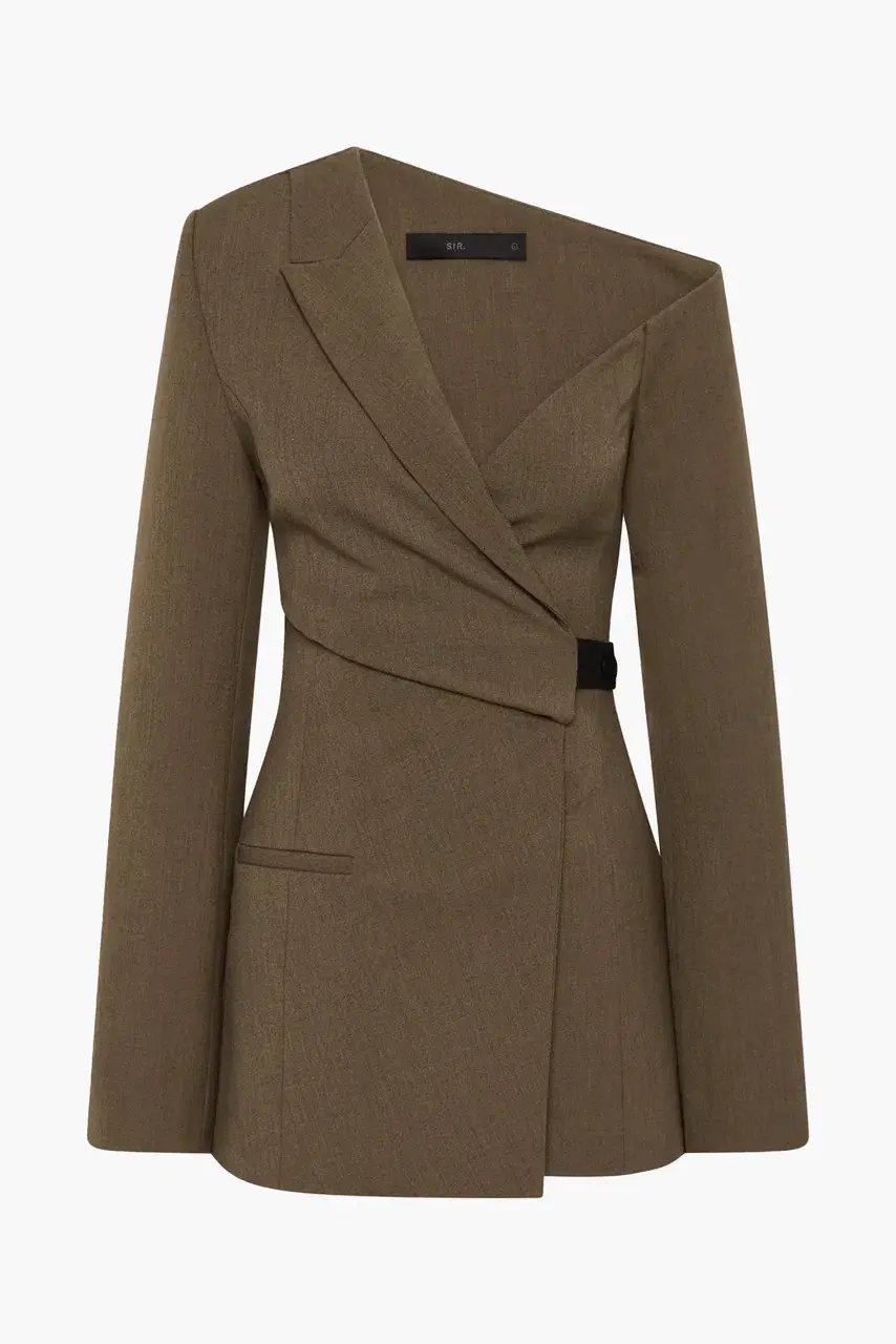 SIR the Label Sartoria Mini Dress Chocolate Marle Size 8 photo 5