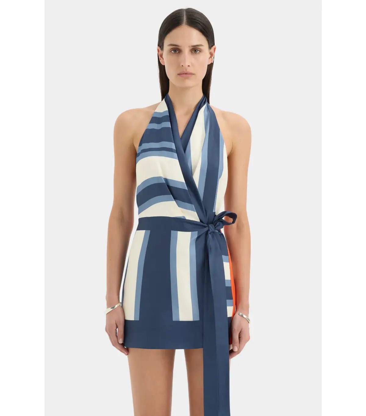 Sir The Label Dazed Wrap Halter Mini Dress Studio Print Size 1 / AU 8 photo 3