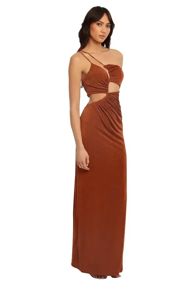 Misha Clive Gown Brown Size 10/M photo 2