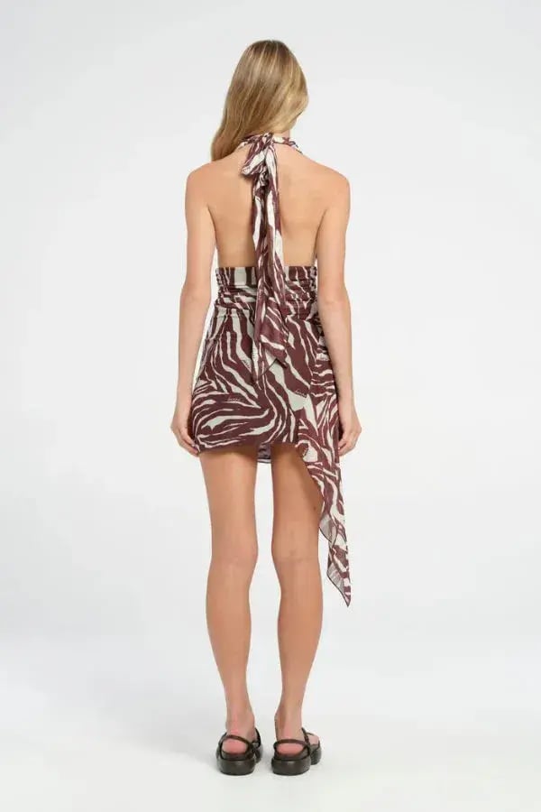 Benni Penelope Halter Mini Dress in Safari Size 8 photo 3