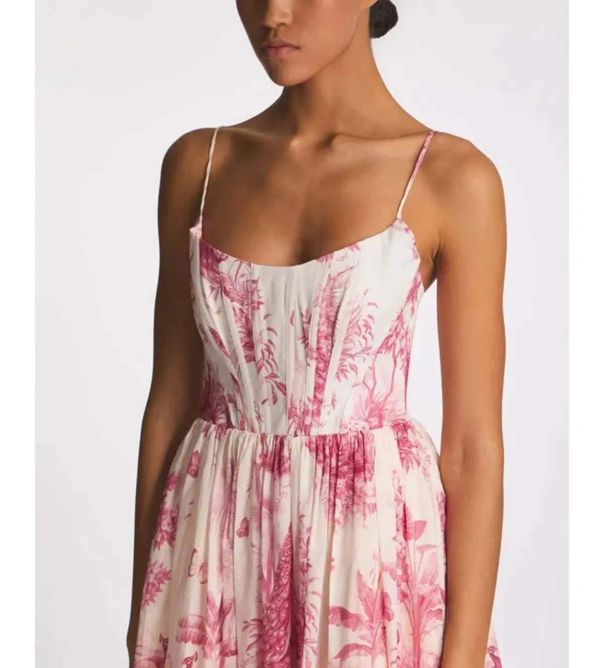 Zimmermann Waverly Corset Midi Dress Pink Palm Size 3 AU 14 photo 6