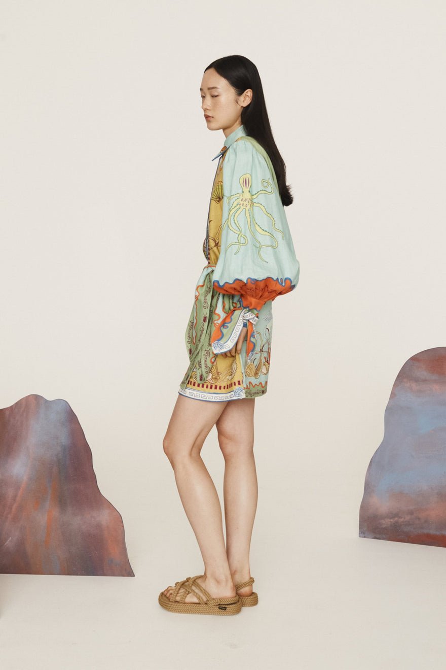 Alemais Surrealist Summer Mini Shirtdress photo 4