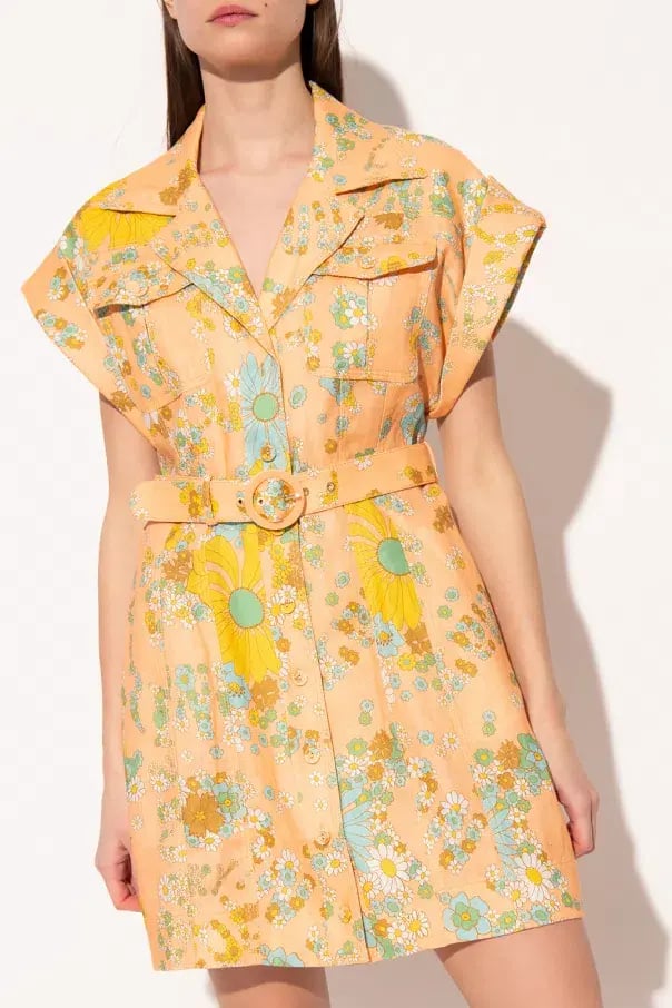 Zimmermann Lola Roll Cuff Mini Dress Print Size 12 photo 2