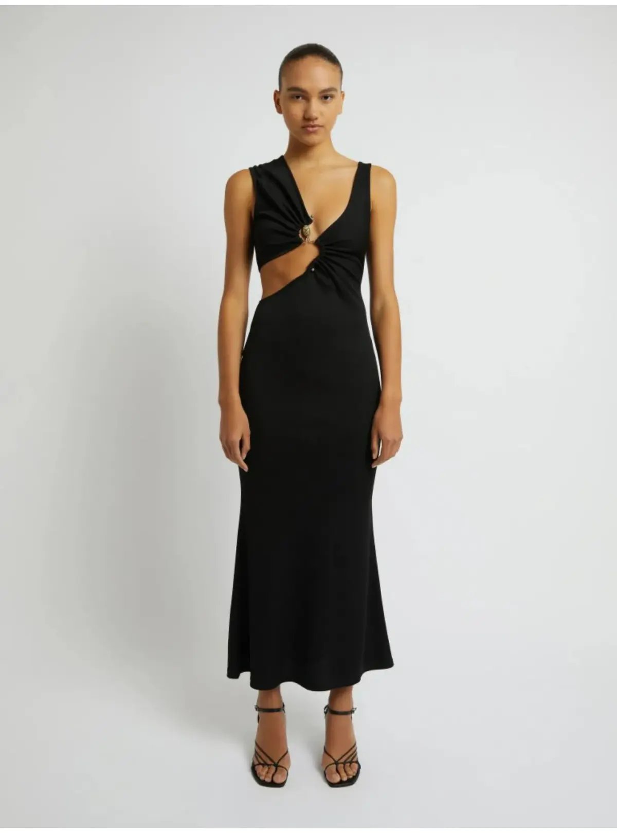 Christopher Esber Serpentine Crystal Stoned Tank Dress Black Size AU 6 photo 5