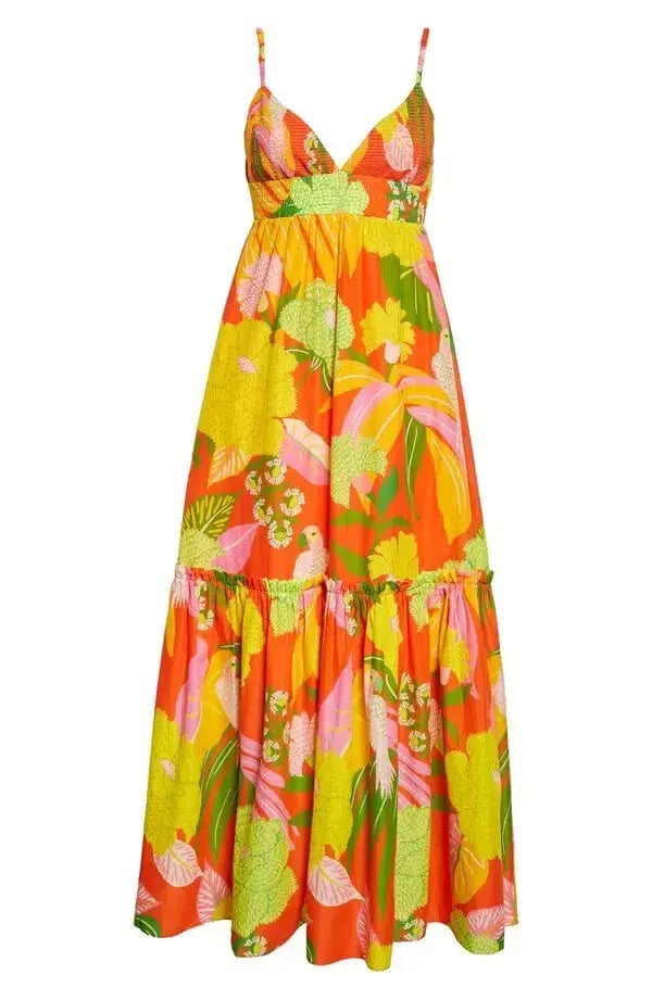 Farm Rio  Neon Floral Maxi Dress Multi Size 14 photo 4