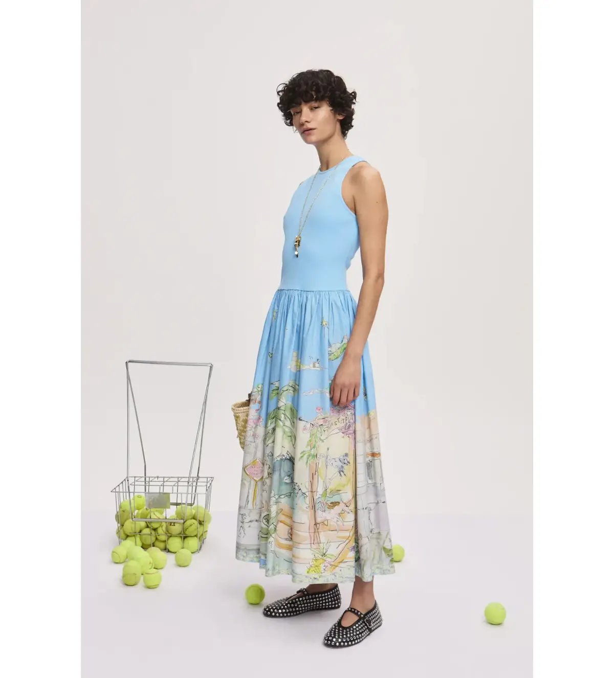 Alemais Anouk Tank Midi Dress Print Size 12 photo 2