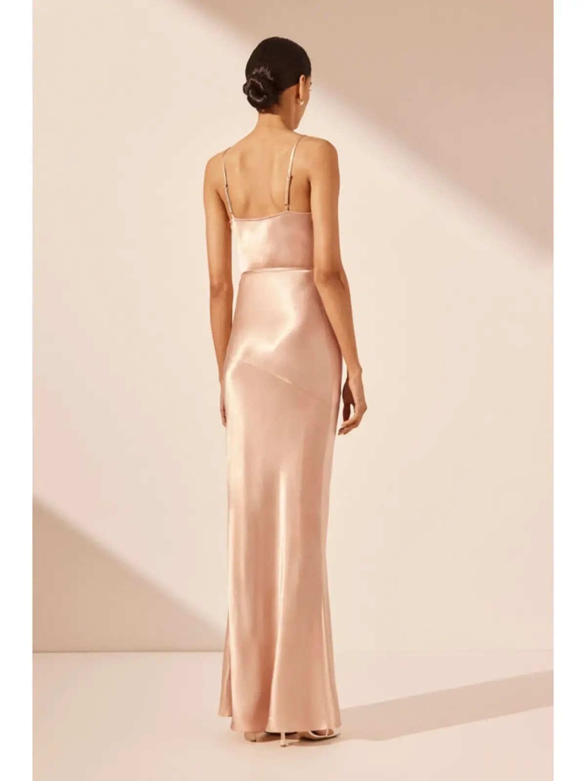 Shona Joy La Lune Bias Cowl Maxi Dress Desert Rose Size AU 10 photo 3