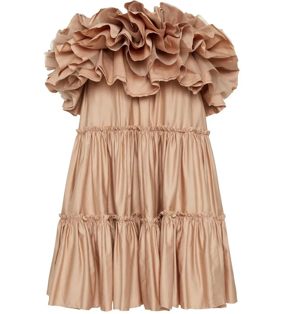 Aje Allure Tiered Ruffle Mini Dress in Beige Size 8 photo 4