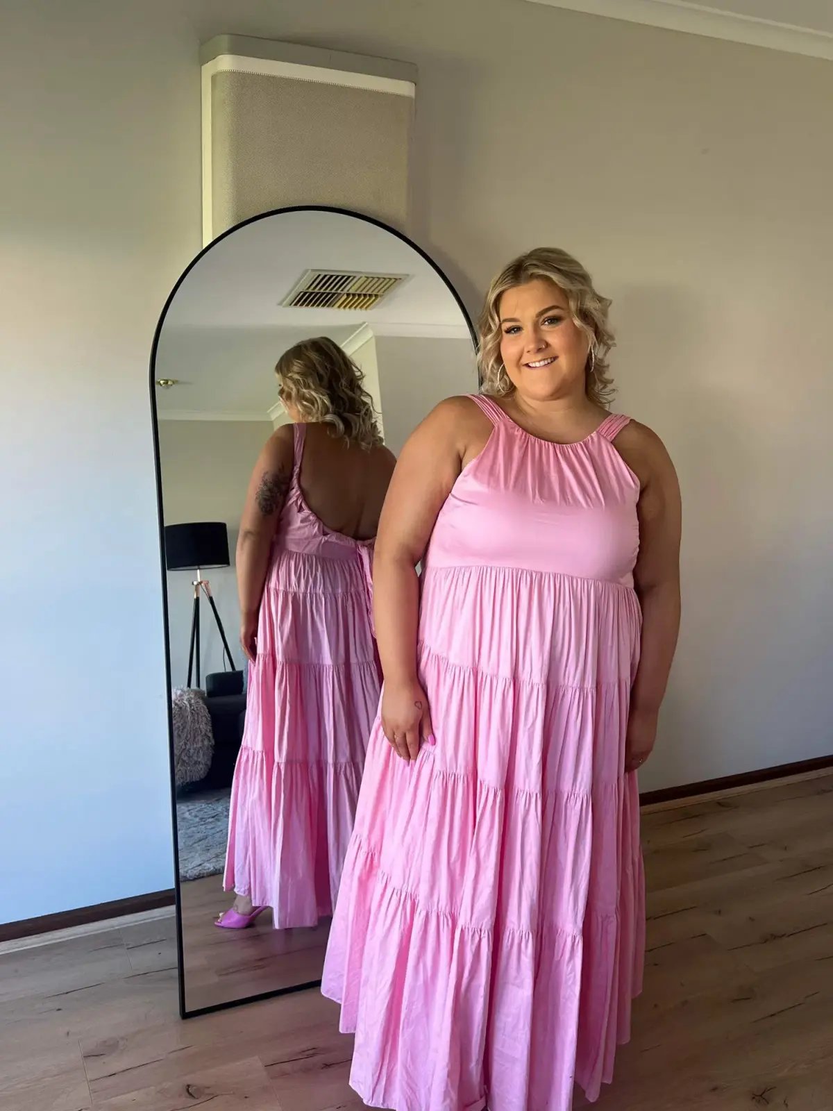 Aje Marguerite Tie Back Maxi Dress Pink Size 16 / XL photo 5