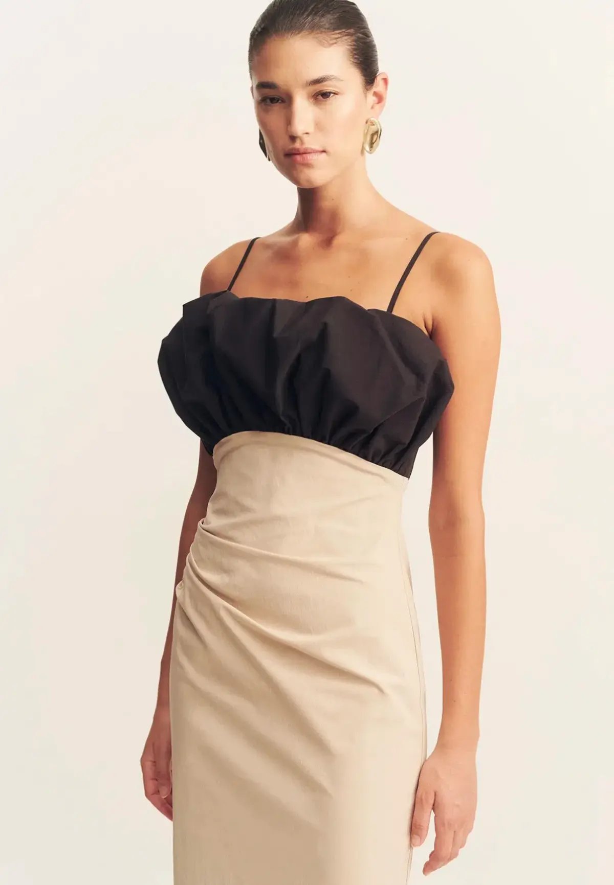 Shona Joy Campbell Bubble Bodice Midi Dress - Oat Milk size 10 photo 2
