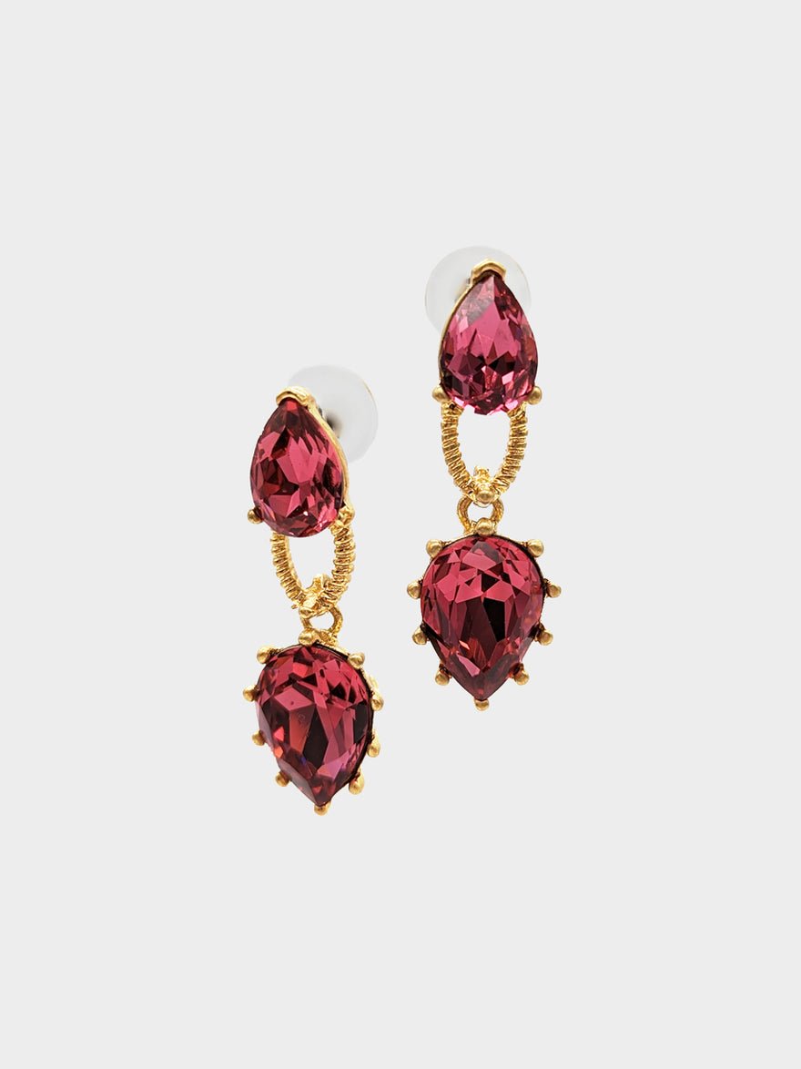 Oscar De La Renta Pink Drop Earrings photo 2