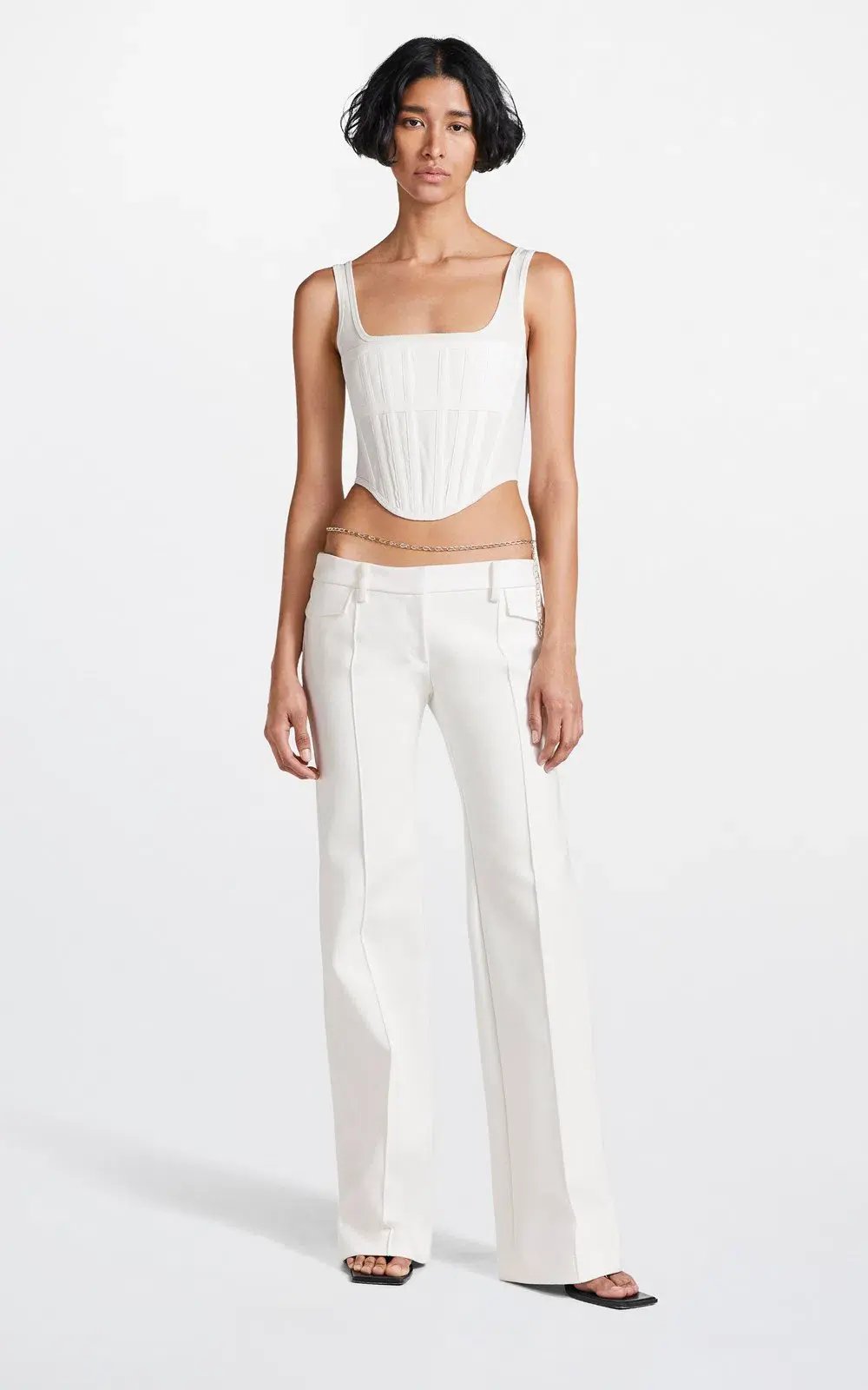 Dion Lee Jersey Corset Top in Ivory Size 8 photo 3