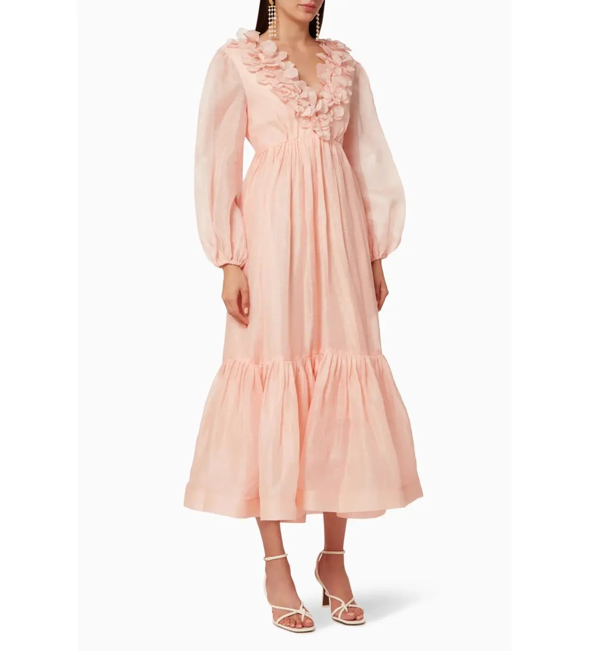 Zimmermann The Lovestruck Garland Midi Dress Pink Size 2 AU 12 photo 2
