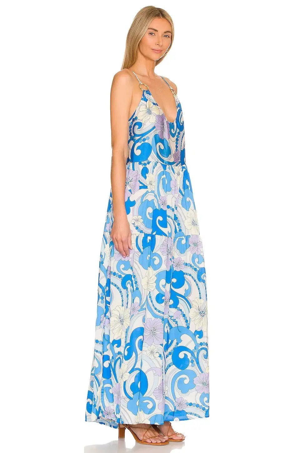 Cin Cin Anemone Dress Blue Floral Size 8 photo 2