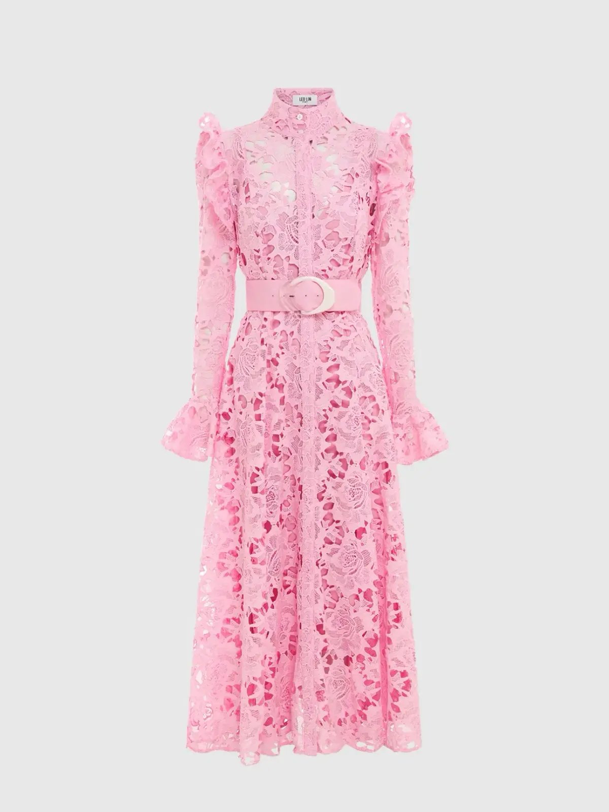Leo Lin  Aliya Butterfly Sleeve Midi Dress   Candy Pink  Size 10 photo 3