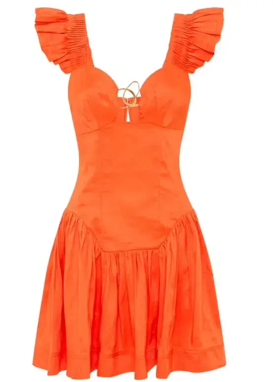 Aje Simone Frill Sleeve Mini Dress Orange Size XS / AU 6 photo 4