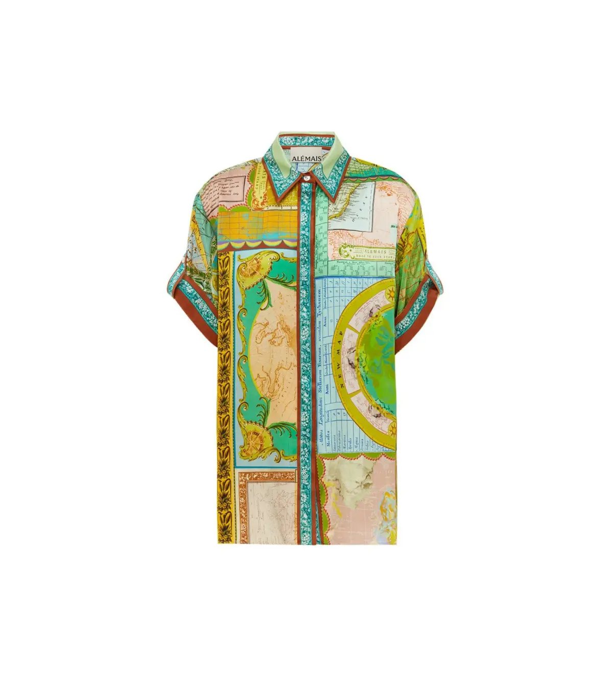 Alemais Atlas Silk Shirt and Pant Print Size 8 photo 2