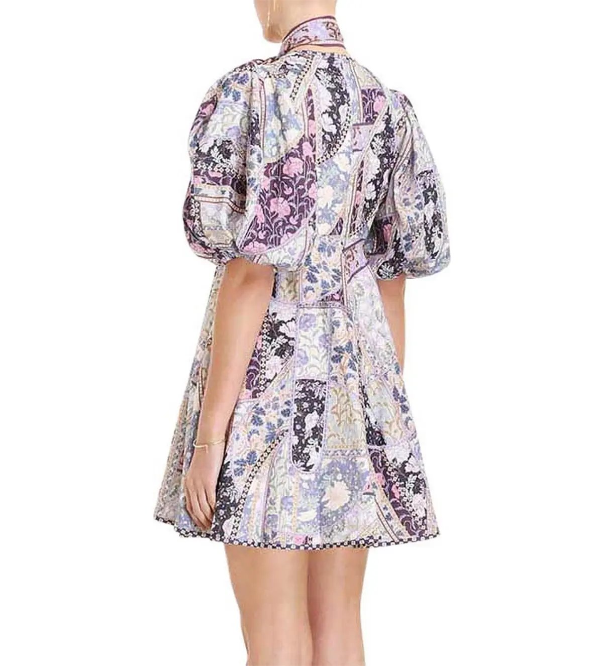 Zimmermann Celestial Mini Dress in Lavander Swirl Floral Size 3 photo 2