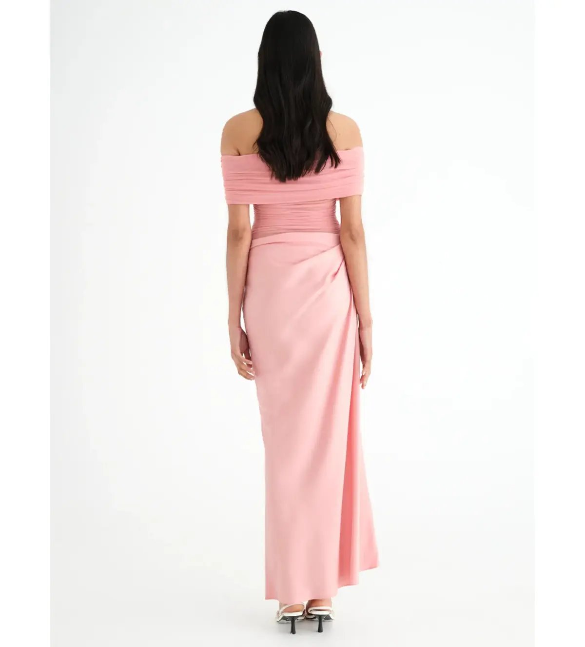 Benni Nico Off-Shoulder Maxi Dress Candy Floss Size 8 photo 2