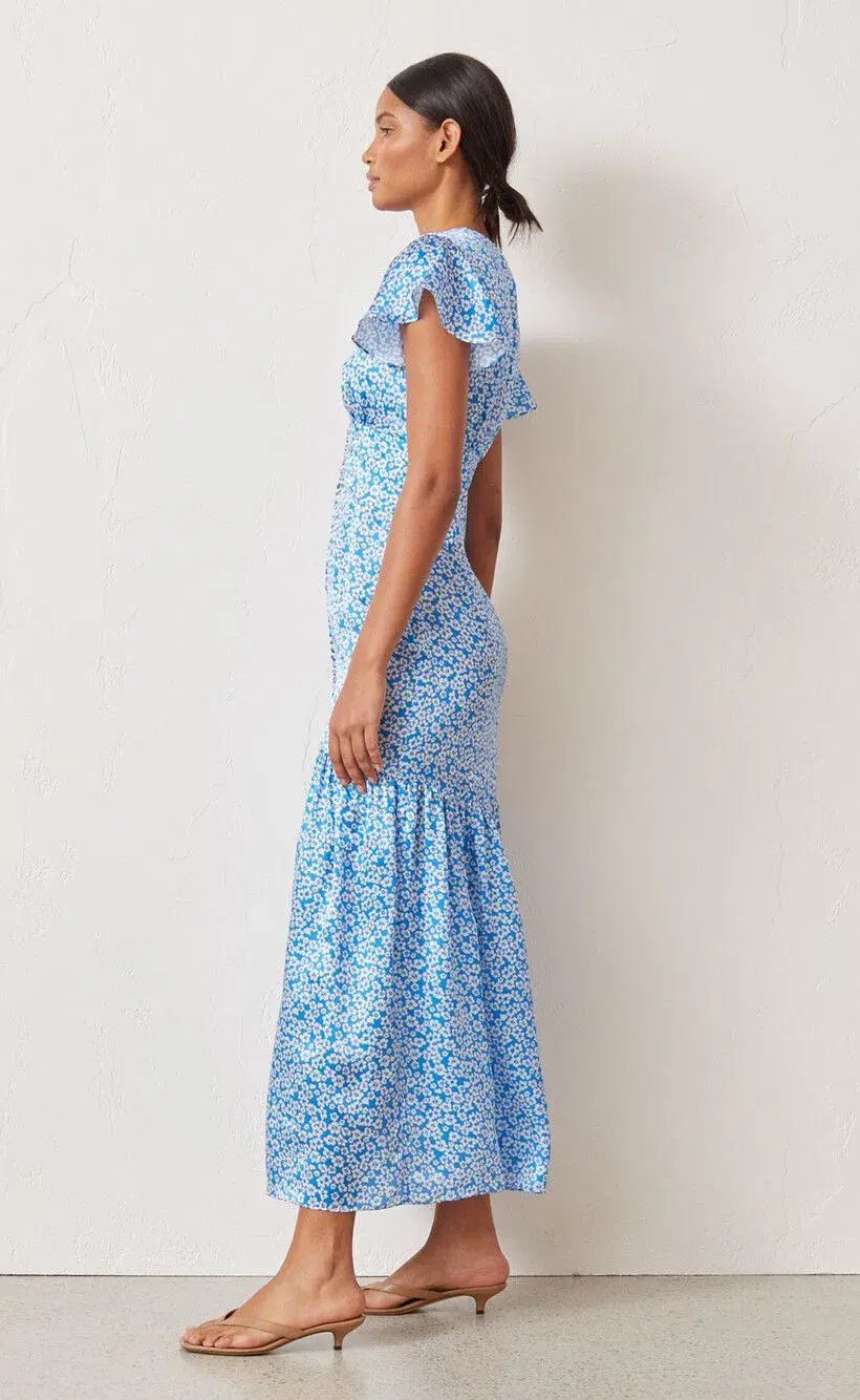 Bec & Bridge Alizee Midi Dress Blue Floral Size 12 photo 2