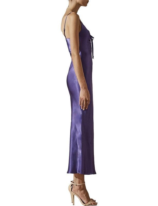 Shona Joy Jefferson Ruched Bias Midi Dress Purple Size 12 photo 3