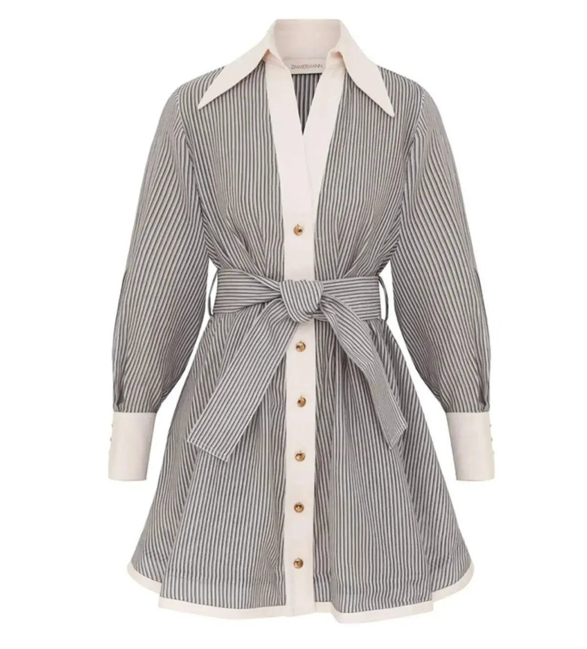 Zimmermann Illustration Tuck Mini Dress in Stripe Size 0P/AU 6 photo 4