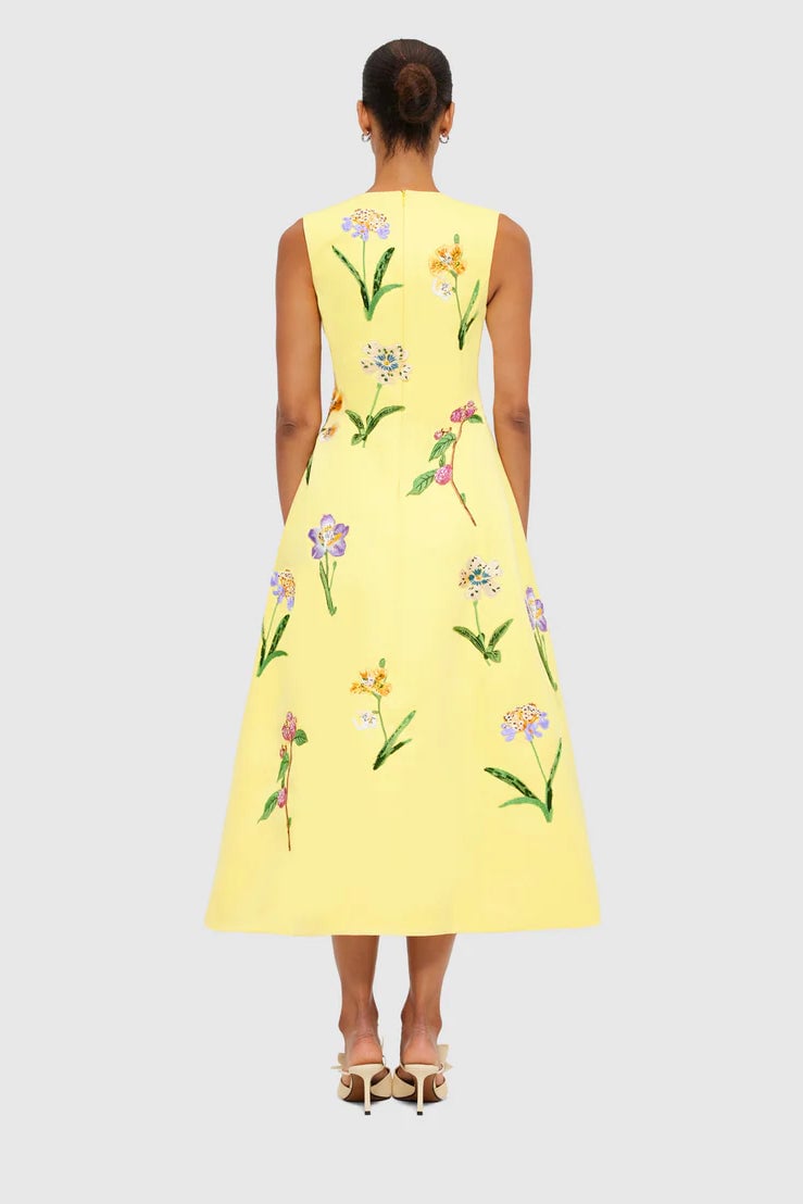 LEO LIN CLEO SLEEVELESS MIDI DRESS - WILD FLOWER PRINT IN SORBET photo 7