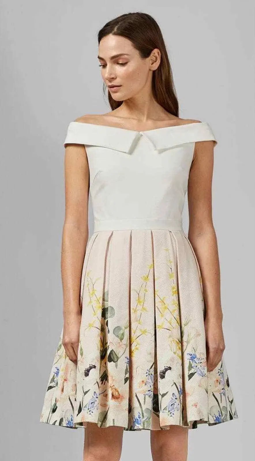 Ted Baker Oceanne Elegance Full Skirt Dress Floral Size 8 photo 2