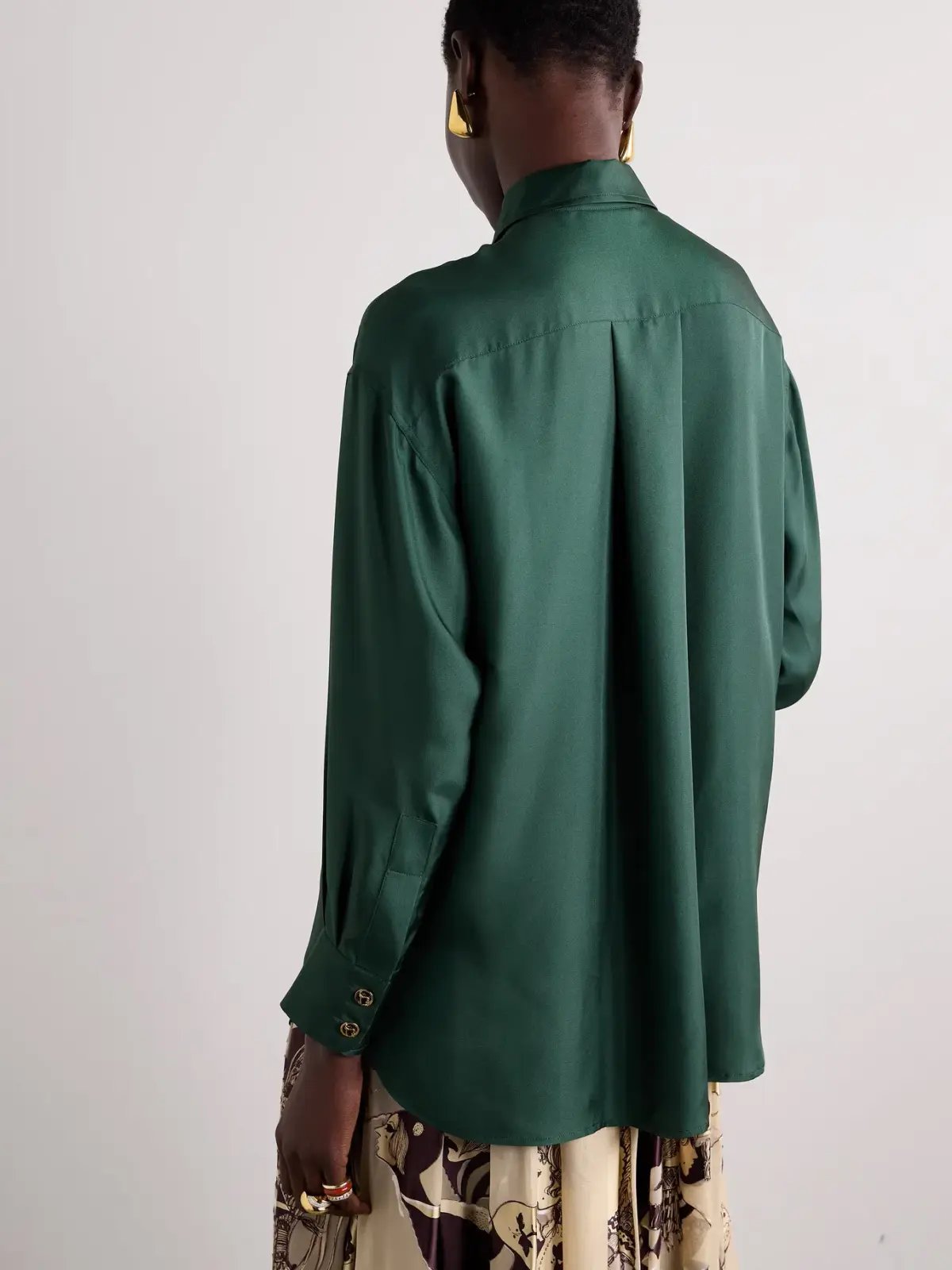 Zimmermann SET Pavilion Relaxed Silk Shirt and Wide Leg Pants Set in Pine Green Size 0 / AU 8 photo 6