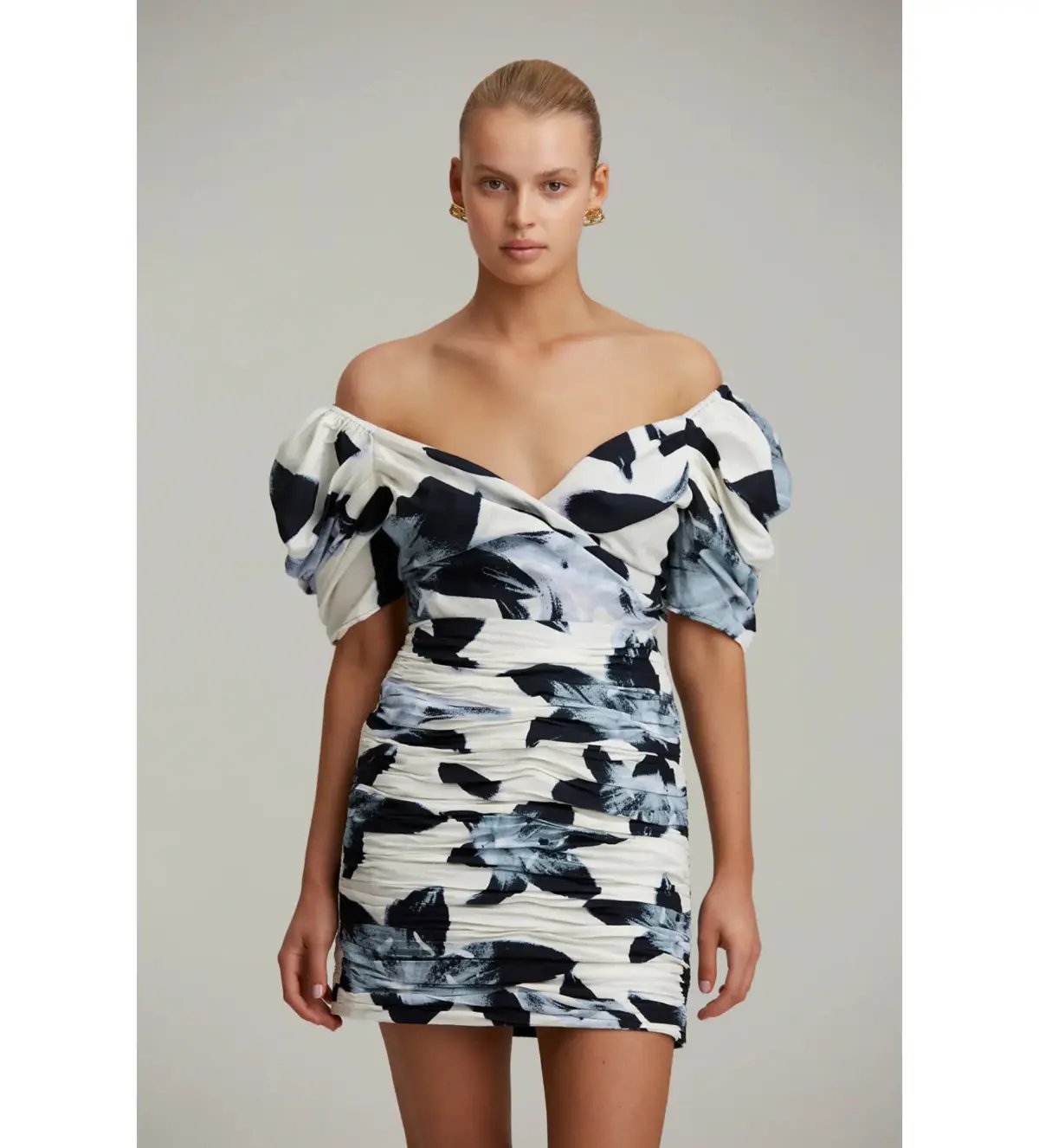 C/MEO Collective Ambient New Direction Mini Dress Black Botanic Size 14 photo 4