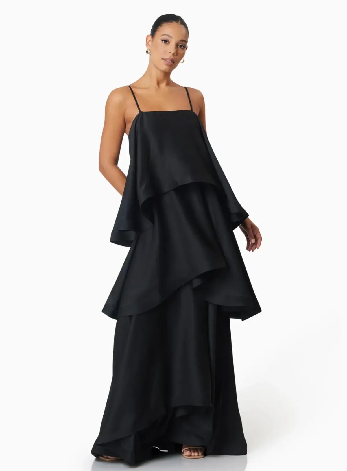 Elliatt Tilly Tiered Maxi Dress in Black Size S / AU 8 photo 4